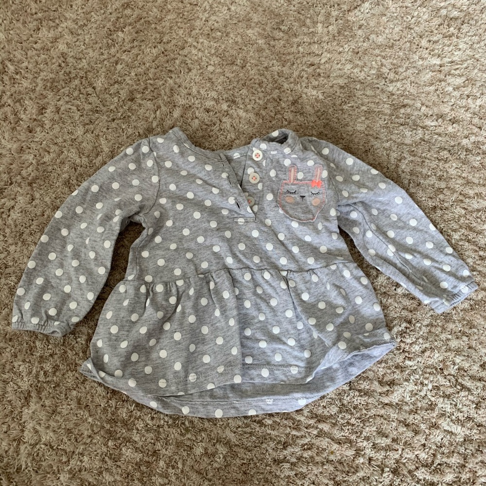 Infant girl long sleeve babydoll shirt